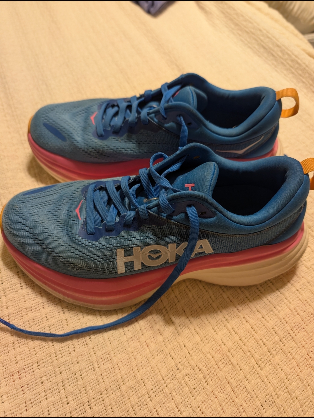 Hoka One One Women's Blue Pink Athletic Running Shoes